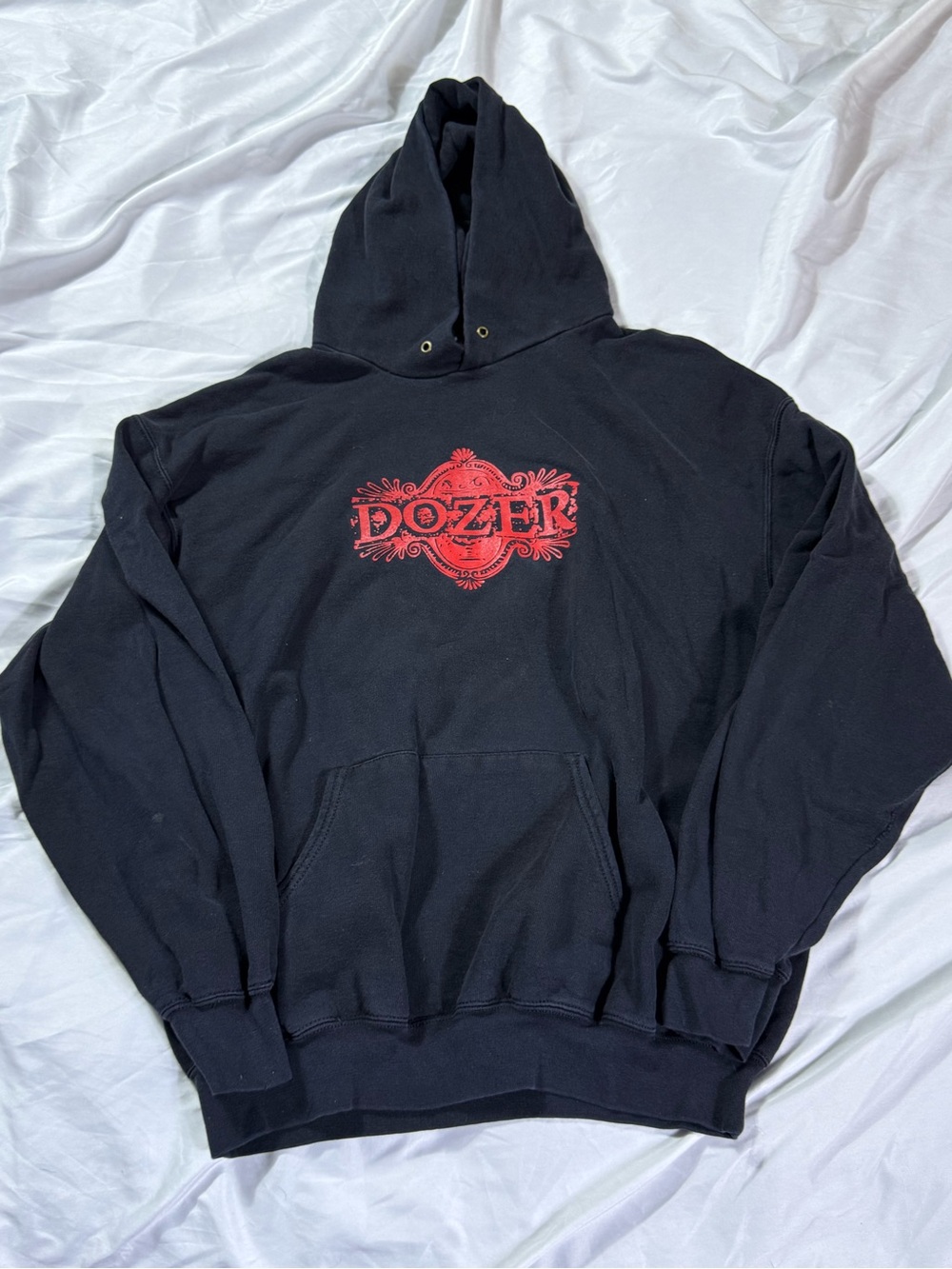 Vintage Dozer Band Black Hoodie with Red Logo Mens Pullover Hoodie Stoner Rock
